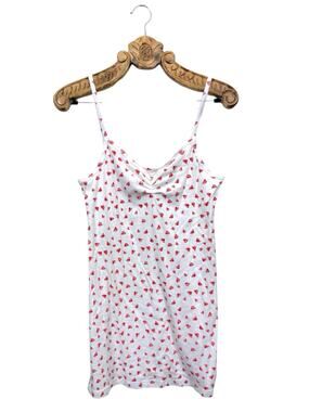 Victoria's Secret Vintage Cotton Dress Heart Print Nighthgown Ruched Cami Medium